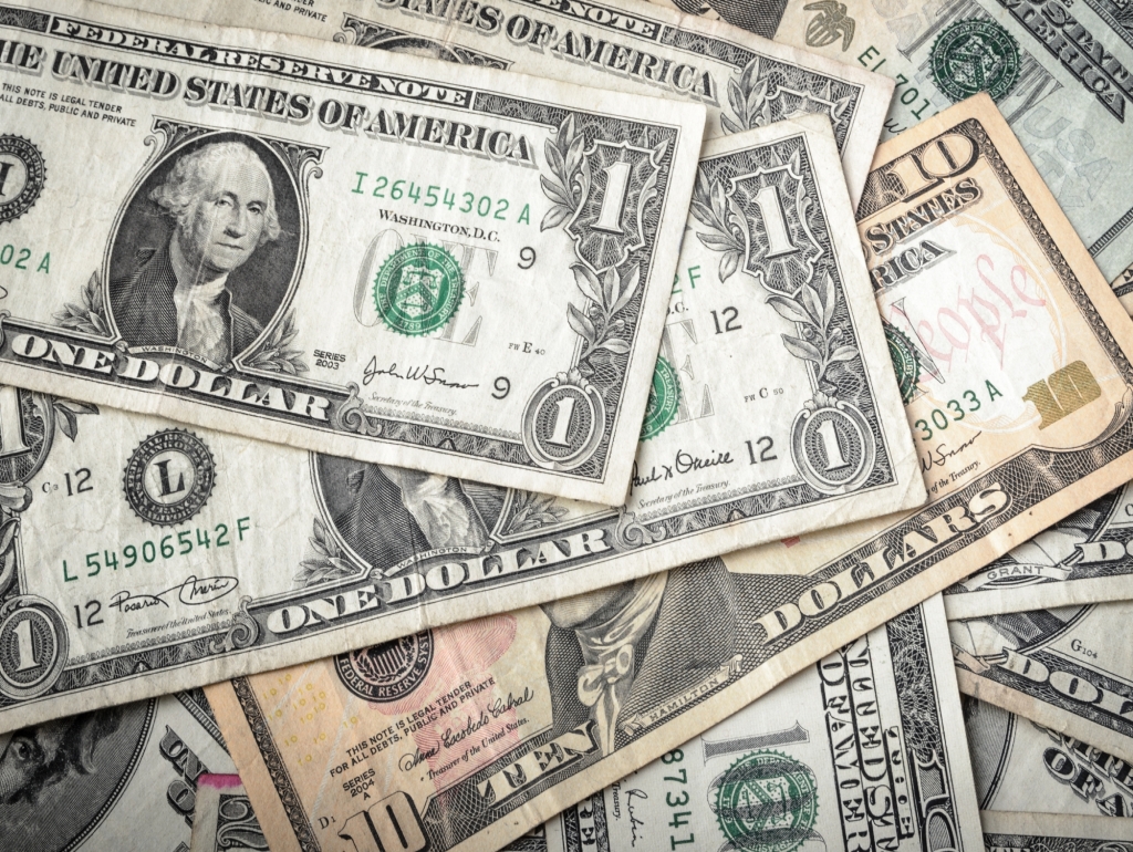 Stack of dollar bills